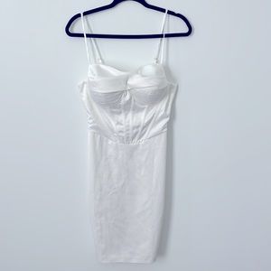 Midi white elegant sexy dress